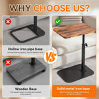 Adjustable TV Tray Table, 360° Swivel C-Shaped End Table that Slides Under Couch, Sofa, Bed, Recliner Chair, Small Side Table Desk for Laptop, Food Eating, Living Room, Bedroom, Small Spaces