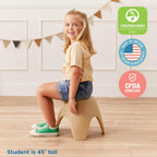 ECR4Kids Ayana Stackable Plastic Stool Seating Set, Children's Furniture, Sand, 4-Pack
