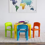 Humble Crew Toddler Table and Chair Set for Kids, Indoor Outdoor, Plastic | Lightweight 5 piece activity desk, easy to clean surface, great for crafts, snacks, and homework in any playroom or bedroom
