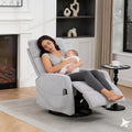 Manual Rocking Chair Nursery with Massage and Heat for Adults Comfy High Back Swivel Gilder Rocker Recliner for Bedroom Living Room