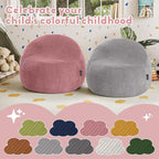 COMAX Bean Bag Chairs for Kids, Toddler BeanBag Sofa with Filler Bean Couch Stuffed for Boys and Girls, Lazy Floor Chair for Playroom, Nursery Room, Pink