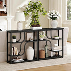 HOOBRO 29.5" Console Table, 5-Tier Narrow Entryway Table, Behind Couch Table with Storage Shelves, Sofa Table for Hallway, Living Rooms, Entryway, Black BB69XG01