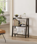 2 Tier Bathroom Ladder Shelf, Bathroom Ladder Shelves, Storage Organizer for Small Space, Freestanding Open Shelving Display Stand for Living Room Bedroom Kitchen, Black