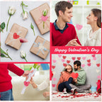 24 Pieces Valentine Heart Shaped Rattan Balls 2.36 Inch Heart Vase Bowl Fillers DIY Craft Wicker Rattan Decor for Valentine Wedding Party Decor (Pink,White,Red,Rose Red)
