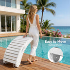 LETKIND Folding Pool Lounge Chairs Set of 2, Pre-Assembled HDPE Lounge Chair in-Pool Use, Patio Chaise Lounge Chair with Cup Holder Ideal for Hotel, Poolside, Beach & Sun Decks, White