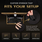 Bellewood Designs Customizable Hidden Gun Storage Wall Decor - Hidden Gun Safe with Family Name & Est Date - Magnetic Locking Concealment Shelf - Gun Concealment Furniture (Provincial)