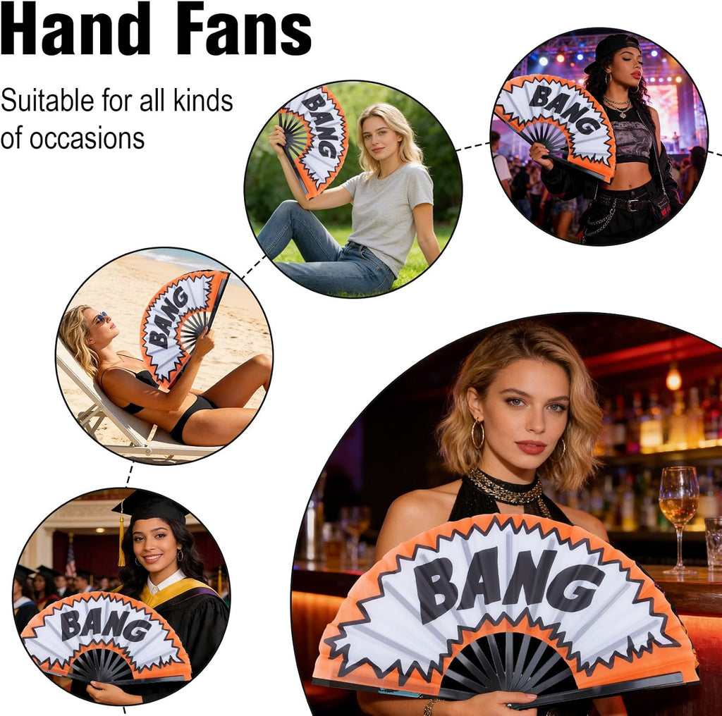13'' Line Dance Popping Fan,Large Folding Clacking Boots on the Ground Hand Fan,African Fans for Wedding Party Decoration,Country Western Swing,Festival Performance,Music Accessory,Style a