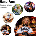13'' Line Dance Popping Fan,Large Folding Clacking Boots on the Ground Hand Fan,African Fans for Wedding Party Decoration,Country Western Swing,Festival Performance,Music Accessory,Style a