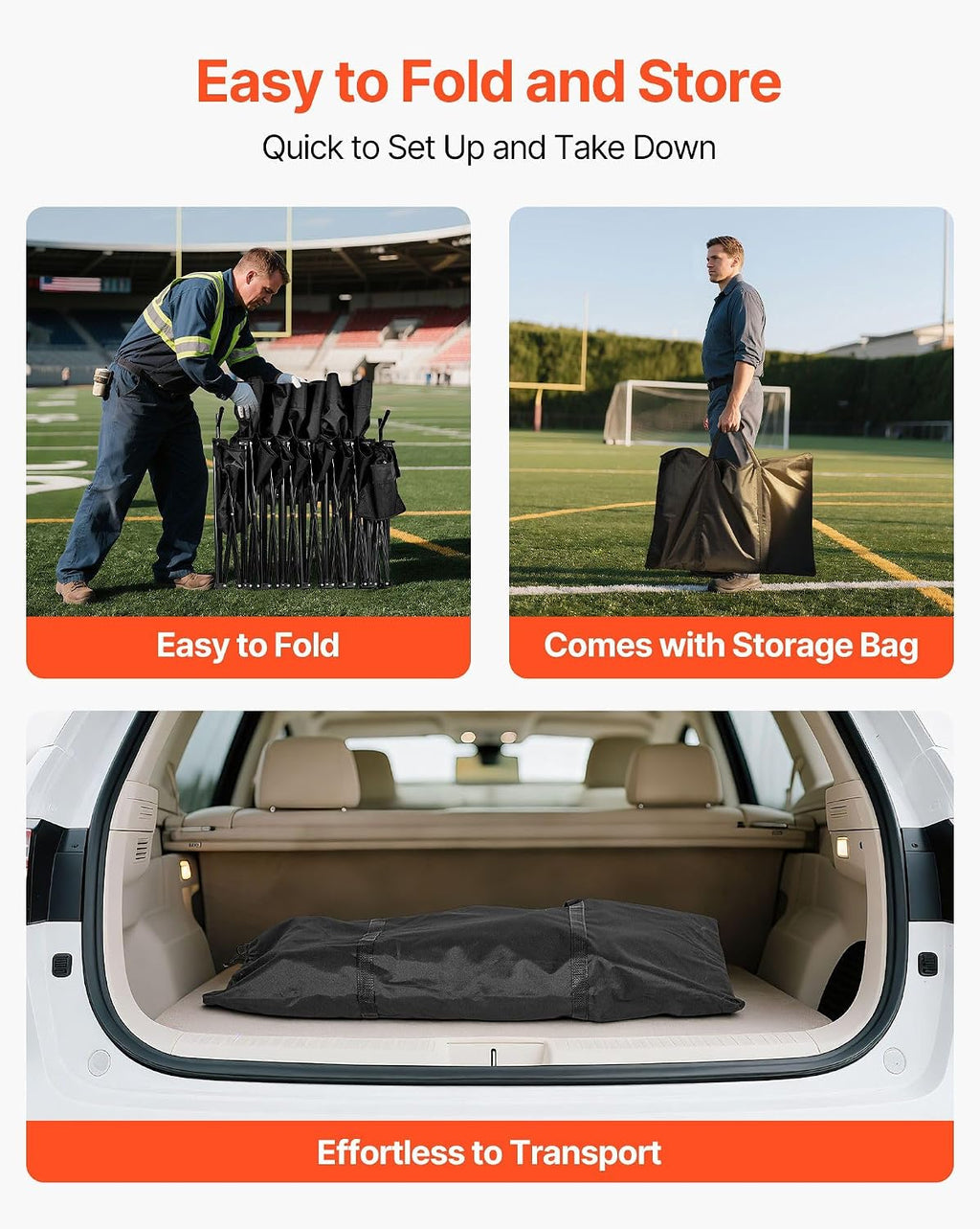 Lightweight 6-Person Folding Bench with Storage Pockets, Cup Holders, Sunshade and Carrying Bag for Soccer, Baseball, Camping