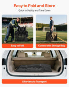 Lightweight 6-Person Folding Bench with Storage Pockets, Cup Holders, Sunshade and Carrying Bag for Soccer, Baseball, Camping