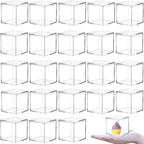 KissYou Acrylic Box Clear Box with Lid Acrylic Square Cube,24 Pack Small Plastic Storage Box Birthday Wedding Graduation Party Decoration