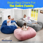 Hobestluk 4FT Bean Bag Chair Large Beanbag with Removable Cover Adult Bean Bag Chair with Portable Handle Desgin for Living Room Bedroom (Grey, 4FT)
