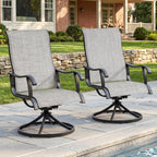 NUU GARDEN Patio Swivel Chairs Set of 2, Outdoor Dining Chairs | Breathable Textilene seats with smooth 360° swivel motion, ergonomic high-back design and durable powder-coated steel frame
