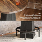 Tribesigns Round Bar Table, 37.4" High Pub Table with Metal Footrest, Drink Bar Station for Small Bars, Dining Room, Kitchen, Brown and Black