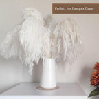 Bright White Vase - 6“ White Ceramic Flower vase, Boho Vases for Pampas Grass, Minimalist Modern vases for Home Decor, Table Shelf Living Room Farmhouse Decor