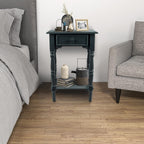 Decor Therapy Jane Nightstand Side Table with a Drawer, Shelf, Traditional Design, Navy 17" D x 14" W x 26" H