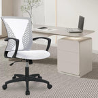 PayLessHere Office Computer Gaming Chair Ergonomic Mesh Desk Chair Adjustable Video Game Chairs with 360 Degrees Swivel Wheels Armrest Lumbar Support for Home Office,White