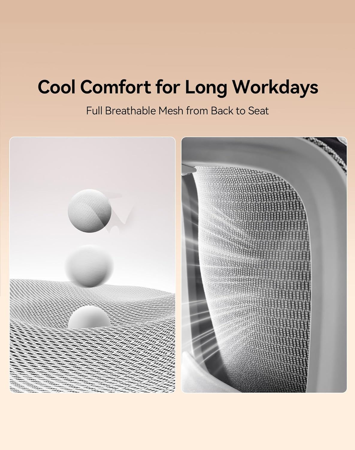 SIHOO B100 Office Chair, Ergonomic Office Chair Without Footrest, Computer Chair with Wide Headrest & Adaptive Lumbar Support, Flip-up Armrests, Swivel Desk Chair for Long Hours, Grey