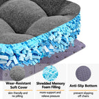 MAGIC ELEPHANT Chair Cushions for Dining Chair, Shredded Memory Foam Kitchen Chair Cushions Set of 4, Non-Slip Thick Dinning Room Chair Pads Seat Cushions, 15.5" x 15.5" x 4" (Grey)
