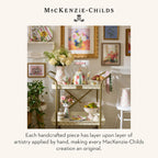 MACKENZIE-CHILDS Ceramic Lady Vase, Unique Flower Vase Decor, Bouquet Holder for Living Room, Short, Rosy Meadow