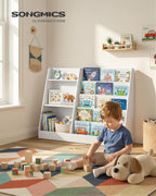 SONGMICS Custos Collection - Book and Toy Storage Organizer, 5-Tier Montessori Kids Bookshelf and Toy Storage Shelf, for Children's Room, 11.8 x 40.8 x 31.5 Inches, Cloud White UGKR077WZ01