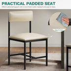 DWVO Dining Room Chairs Set of 4, White Modern Dining Chairs with Upholstered Faux Leather Cushion Seat Backrest, Kitchen Chairs with Metal Legs for Living Room Restaurant