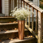 Hosley Antique Bronze French Bucket Vase with Handles 6" Dia x 15" H, Perfect for Weddings, Parties, Country Picnics, Floral Arrangements, Tableware Storage, or Candle Gardens - Rustic Farmhouse Décor