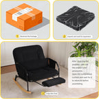 Oversized Reclining Rocking Chair with Foot Rest, 110°–160° Adjustable Backrest, Upholstered Armchair with Side Pocket for Nursery and Living Room, Black