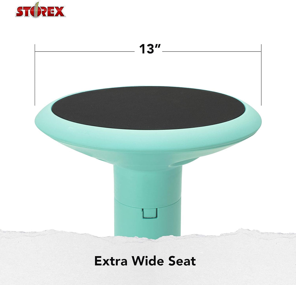 Storex Wiggle Stool – Active Flexible Seating for Classroom and Home Study, Adjustable 12-18 Inch Height, Teal (00306U01C)