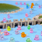 200PCS Mini Resin Small Ducks to Hide Miniature Tiny Little Plastic Ducks for Hiding Resin Duck Bulk Pack for Micro Garden Aquarium DIY Craft Office Desk Decor Vase Filler Gifts Party Favors