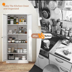 Modern 61" White Metal Kitchen Pantry Cabinet with Adjustable Storage, 4 Durable Shelves - Heavy Duty Organizer for Kitchen, Pantry & Living Room!