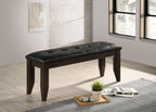 Coaster Home Furnishings - Dalila - 47-Inch Upholstered Wood Dining Bench - Tufted Leatherette Seat, Sturdy Legs - Dining Room, Kitchen - Cappuccino & Black - 102723