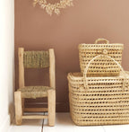 Home Maison Chair, Raw Laurel Wood Doum Palm Fiber, Natural, 45 x 20 x 20 cm