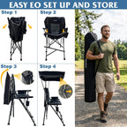 27" Tall Folding Director Chair Oversized with Canopy Shade for Adults Heavy Duty Camping Chair Portable with Footrest & Carry Bag Supports 300 lbs