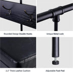 Allewie Coat Rack Shoe Bench, 75" Freestanding Hall Tree, Entryway Bench with Storage Shelves, Upholstered Sponge-Padded Seat, Organized with 5 Hooks, Industrial Furniture, Easy Assembly, Black