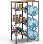 5 Gallon Water Jug Holder - Water Stand for 5 Gallon Bottle with Wire Storage Basket - 4 Tier Heavy Duty Water Jug Storage Rack for Home Kitchen Living Room Office