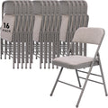 SEALAMB 16 Pack Folding Chairs with Comfort Seat, Heavy Duty Metal Frame Portable Stackable Chairs for Wedding Party Office School Church Events, Indoor Outdoor Use, 350 lb Capacity, Grey