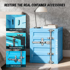 Metal Nightstand Industrial Storage Cabinet - Small Locking Container Side Table, Shipping Container Style Shelving Unit for Bedroom Living Room, No Assembly Required 新9-2 15.7"Lx15"Wx18.9"H