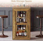 Tribesigns 70.87-Inch Extra Long Bar Height Table, Farmhouse Bar Table with Open Storage Shelves, Rectangular High Top Pub Tables for Kitchen, Dining Room, Living Room, Basement, Bistro, Rustic Brown