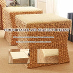Vine Woven Stool Household Small Apartment Small Stool,Boho for The Living Room, Bedroom, Nursery, Patio, Lounge