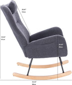 Teddy Upholstered Nursery Rocking Chair for Living Room Bedroom Indoor,A-1 | Ergonomic high backrest and thick seat cushion for ultimate comfort; easy assembly; versatile for nursery, living room,