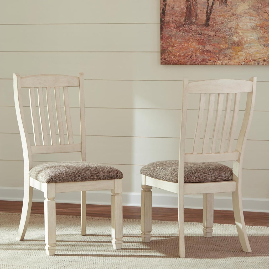 Signature Design by Ashley Bolanburg 20" Upholstered Dining Room Chair, Set of 2, Antique White