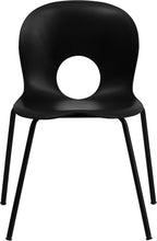 Flash Furniture 5 Pack HERCULES Series 770 lb. Capacity Designer Black Plastic Stack Chair with Black Frame