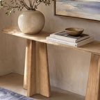 Jennifer Taylor Home Clarence 72" Reclaimed Wood Sculptural Console Table, Antique Natural Brown Reclaimed Pine Wood
