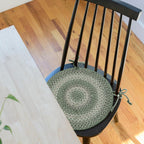 Homespice Grassland Jute Braided Chair Pads 15x15 Set of 2 - Vibrant Colors, Naturally Comforting & Reversible