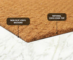 Croft&Cane Woven Coir Doormat – 2 Pack Basketweave Design Non Slip Heavy Duty Back Door Mat - Easy Clean Dirt Trapping Durable Indoor Outdoor Entryway Front Door Mat – 17 x 30 Inches - Natural
