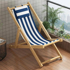 Patio Chair Replacement Fabric, Folding Sling Chair Replacement Fabric with Pillowcase, Blue and White Stripes Patio Chair Sling Replacement for Home Beach Balcony Style 1
