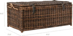 happimess HPM9000B Caden 46" Wicker Storage Trunk, Collapsible for flat storage, Rattan-Sarang Buaya, Coastal for Office, Dorm Room-LivingRoom, Bedroom, Dining Room, Brown