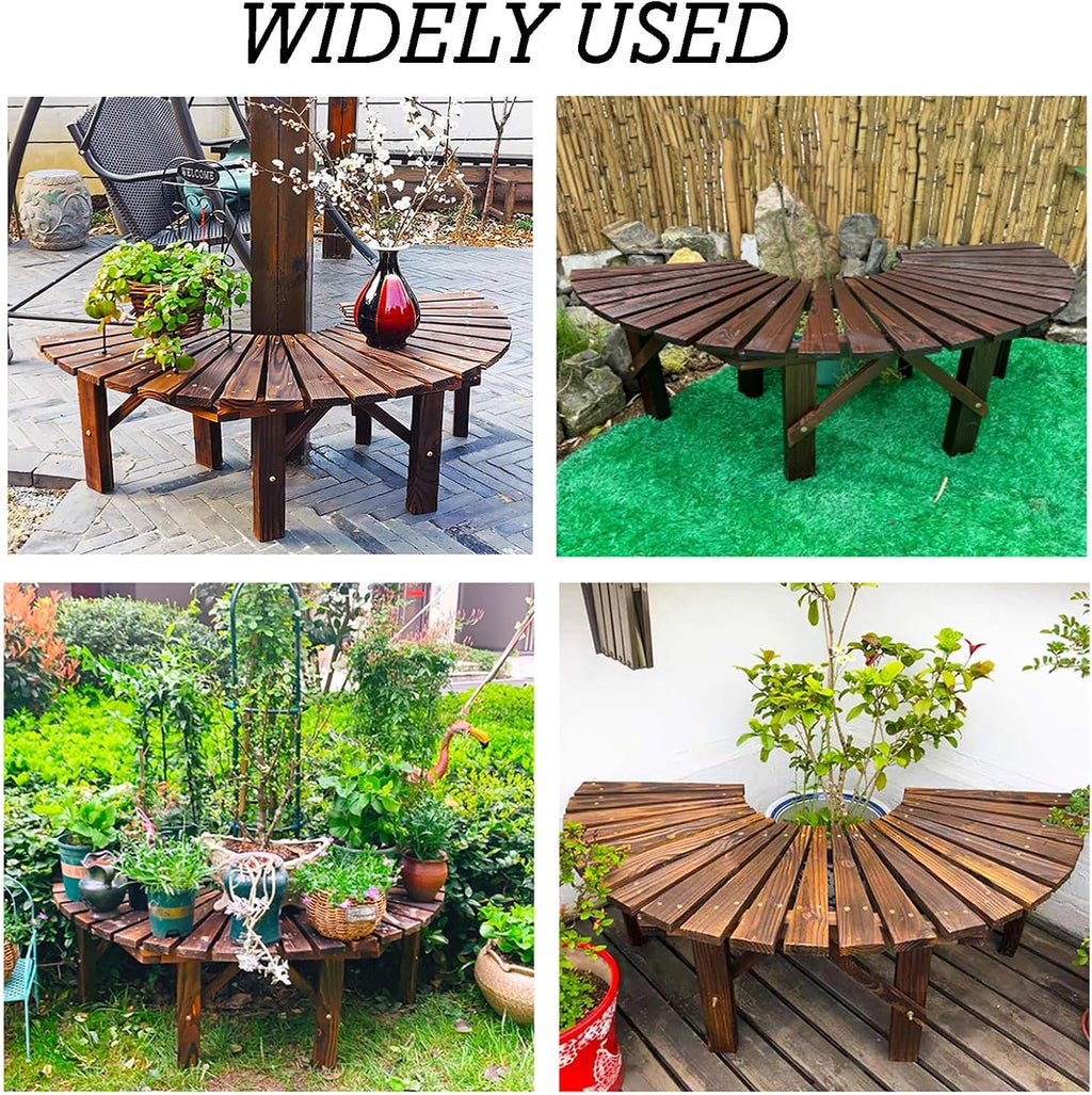 Semicircular Design Outdoor Benches,Wooden Curved Bench Weatherproof Outdoor Benches,for Garden,Lawn,Patio& Backyard