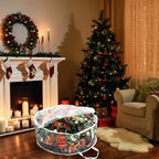Hedume Wreath Storage Bag, 30" X 12" Clear Everyday Bag, Christmas Wreath Storage Container with Dual Zippered and Reinforced Handle, Protect Your Holiday Wreath from Dust, Insects, and Moisture